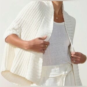 Brochu Walker The Fida Shrug White Organic Cotton Cardigan Size Small $398